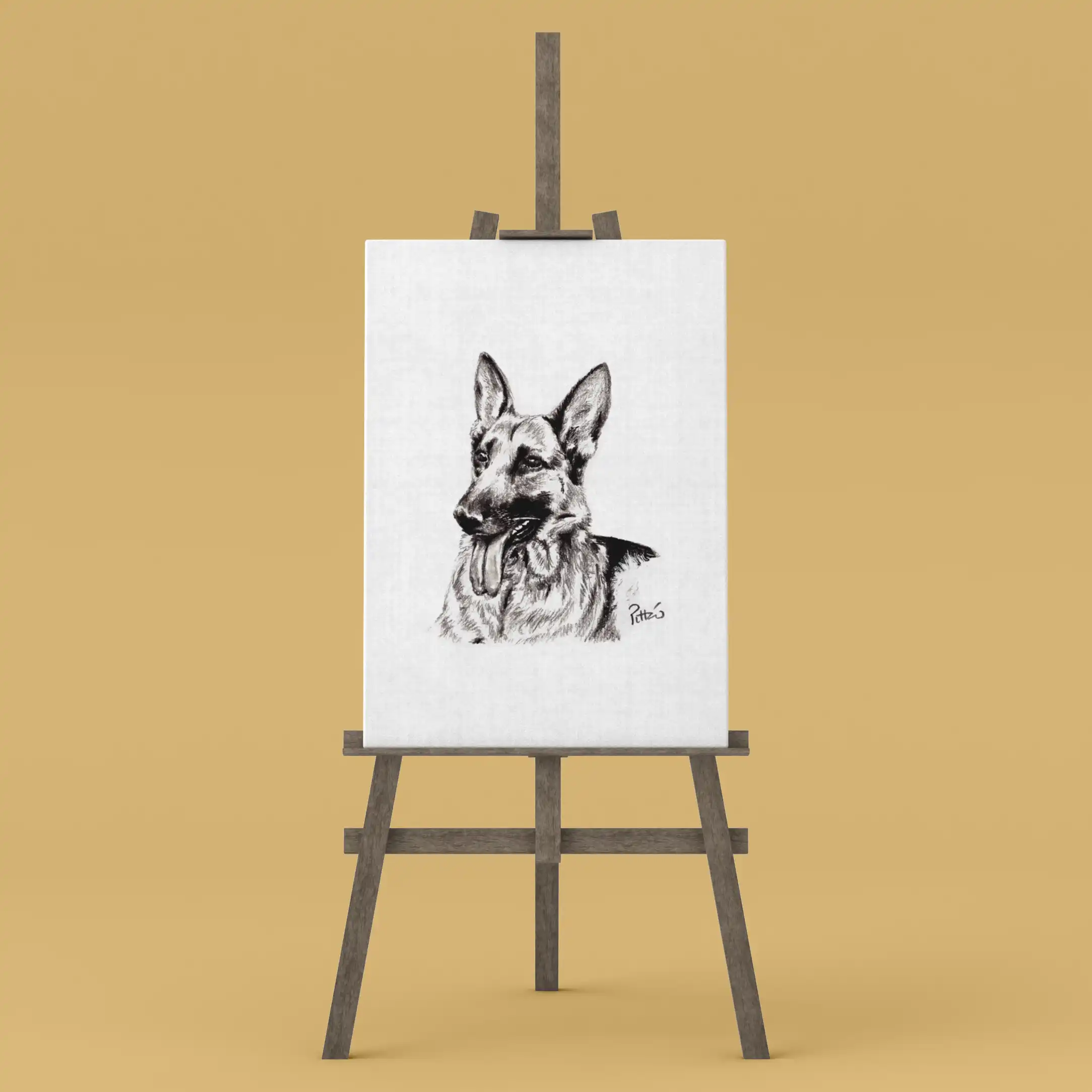 Chevalet avec un portrait de petite fille