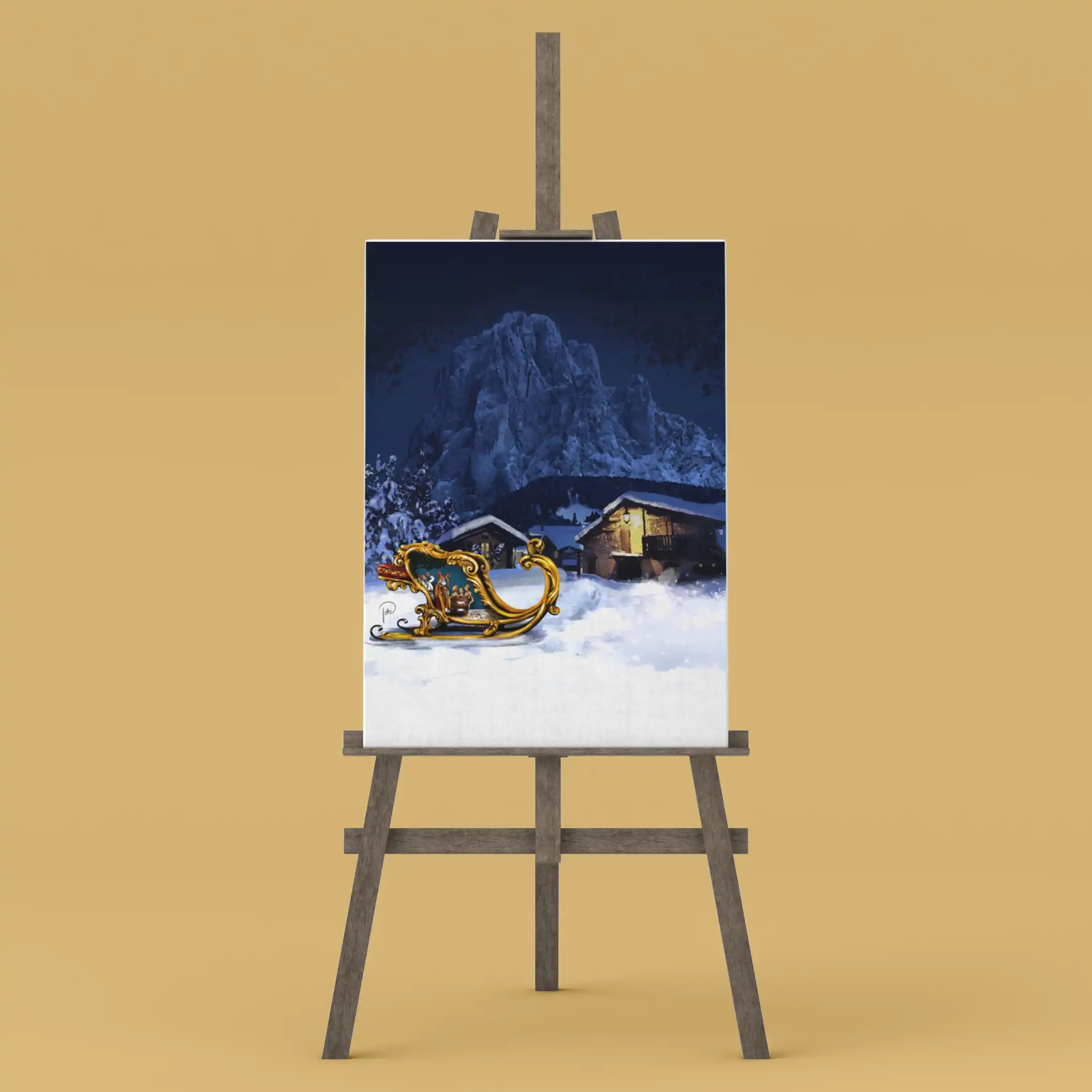 Chevalet avec un portrait de petite fille